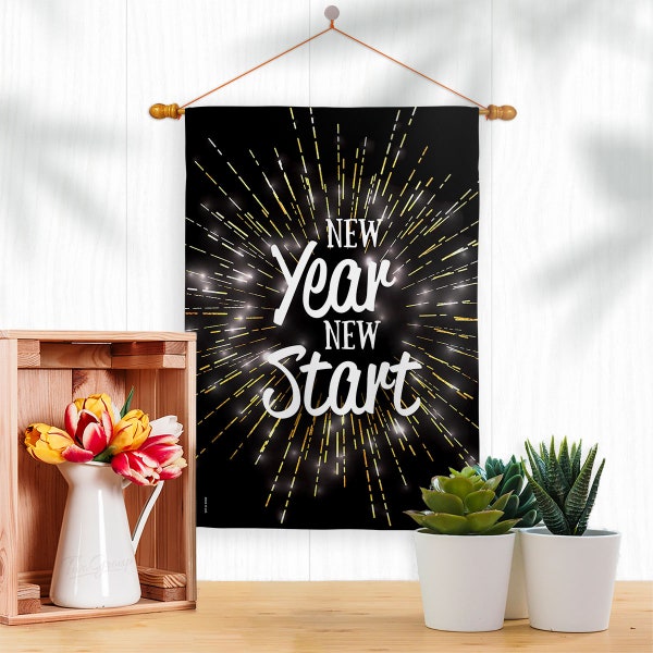 New Year Start Garden Flag Outdoor Decorative Yard House Banner Double Sided-Readable Both Sides Made In USA