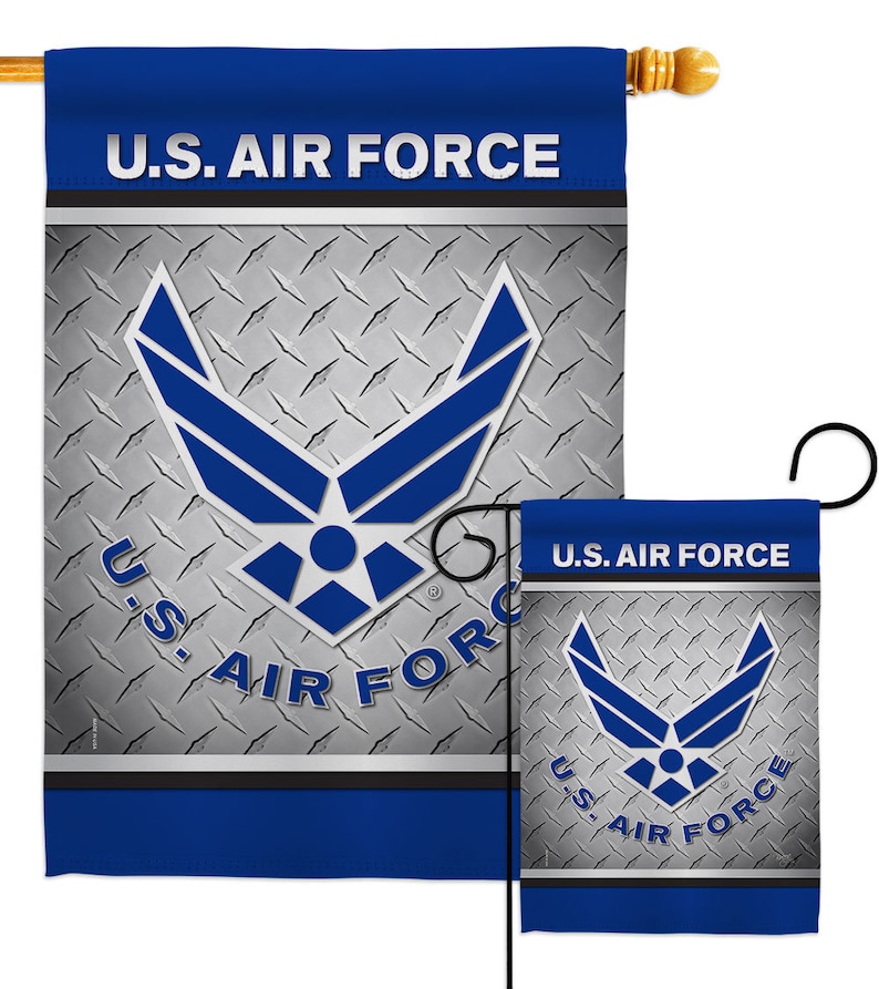 US Air Force Garden Flag Armed Forces USAF United State Military Veteran Official Yard House Banner Double-Sided Made in USA