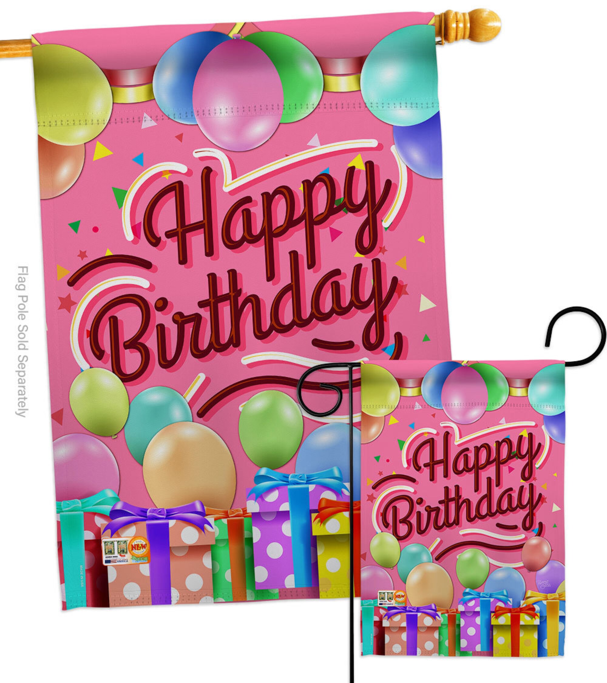 Discover Celebrate Happy Birthday Garden Flag House Banner