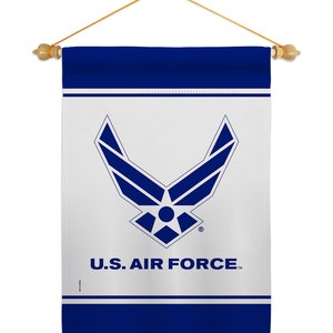 US Air Force Garden Flag House Banner Double Sided-Readable Both Sides Made In USA Flag w Wood Dowel