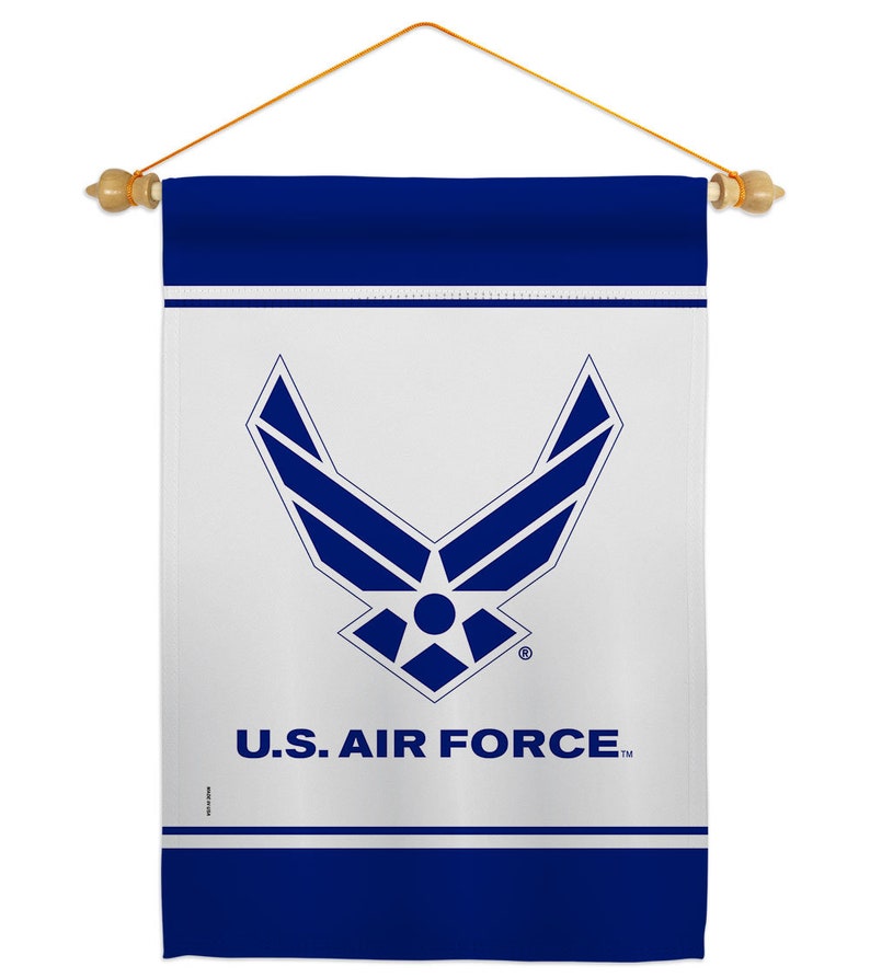 US Air Force Garden Flag House Banner Double Sided-Readable Both Sides Made In USA Flag w Wood Dowel