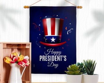 Happy President's Day Star and Stripes Garden Flag Outdoor Decorative Yard House Banner Double Sided-Readable Both Sides Made In USA