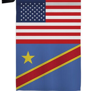 Democratic Republic of the Congo US Friendship Garden Flag Outdoor Decorative Yard House Banner Double Sided-Made In USA Flag Mailbox Hanger