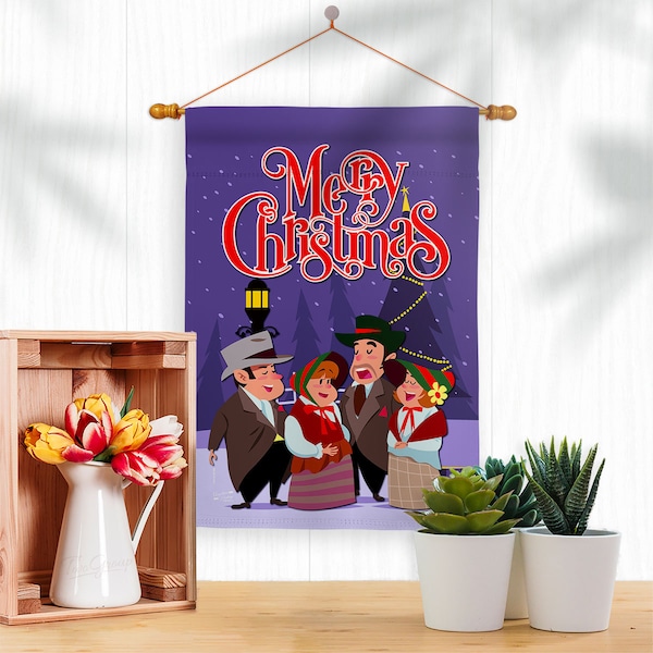 Christmas Carol Garden Flag Outdoor Decorative Yard House Banner Double Sided-Readable Both Sides Made In USA