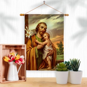 Joseph & Jesus Faith Garden Flag Outdoor Decorative Yard House Banner Double Sided-Readable Both Sides Made In USA