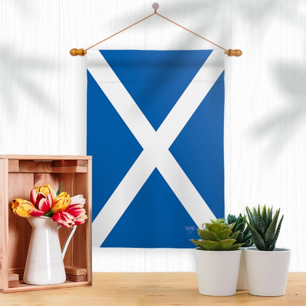 St Andrews Cross Nationality Garden Flag Outdoor Decorative Yard House Banner Double Sided-Readable Both Sides Made In USA