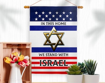 We Stand with Israel Cause Garden Flag Outdoor Decorative Yard House Banner Double Sided-Readable Both Sides Made In USA