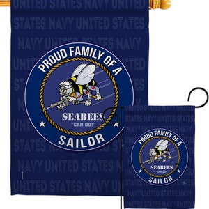 thumbnail image 2 of US Seabees Veteran Garden Flag – 28x40 Inch Decorative Yard Banner (Made In USA) 2 of 6