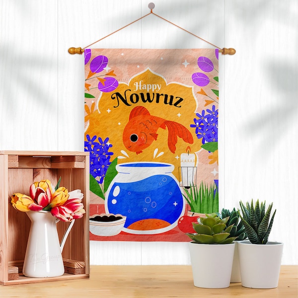 Nowruz Celebration Garden Flag Outdoor Decorative Yard House Banner Double Sided-Readable Both Sides Made In USA