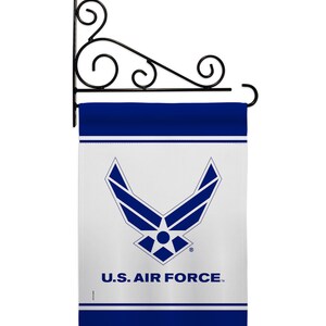 US Air Force Garden Flag House Banner Double Sided-Readable Both Sides Made In USA Flag w Metal Bracket