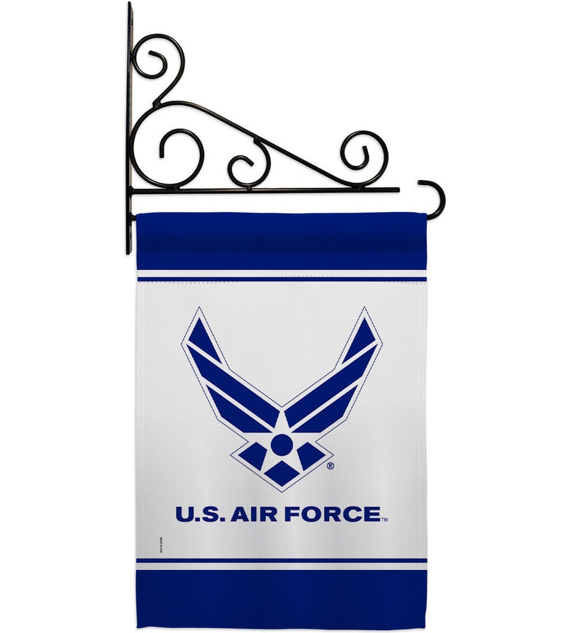 US Air Force Garden Flag House Banner Double Sided-Readable Both Sides Made In USA Flag w Metal Bracket