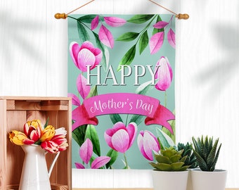 Happy Mothers Day Mother Garden Flag Outdoor Decorative Yard House Banner Double Sided-Readable Both Sides Made In USA