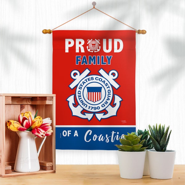 Proud Family Coastie Coast Guard Garden Flag Outdoor Decorative Yard House Banner Double Sided-Readable Both Sides Made In USA