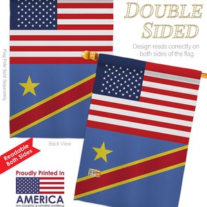Democratic Republic of the Congo US Friendship Garden Flag Outdoor Decorative Yard House Banner Double Sided-Made In USA image 3