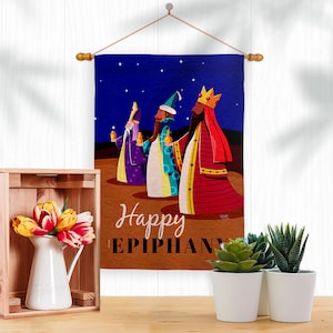 Celebrate Epiphany Nativity Garden Flag Outdoor Decorative Yard House Banner Double Sided-Readable Both Sides Made In USA