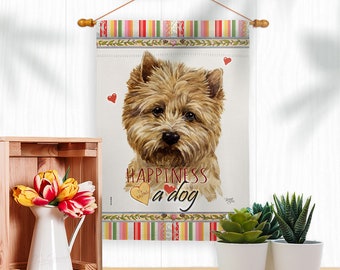 Cairn Terrier Happiness Garden Flag House Banner Double Sided-Readable Both Sides Made In USA