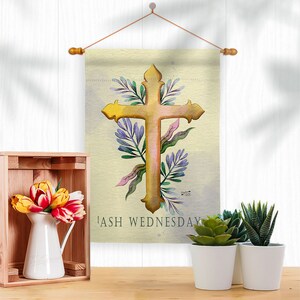 Ash Wednesday Faith Garden Flag Outdoor Decorative Yard House Banner Double Sided-Readable Both Sides Made In USA