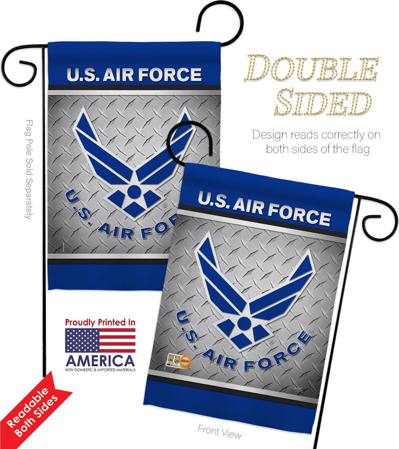 US Air Force Garden Flag Armed Forces USAF United State Military Veteran Official Yard House Banner Double-Sided Made in USA