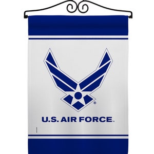 US Air Force Garden Flag House Banner Double Sided-Readable Both Sides Made In USA Flag w Metal Hanger
