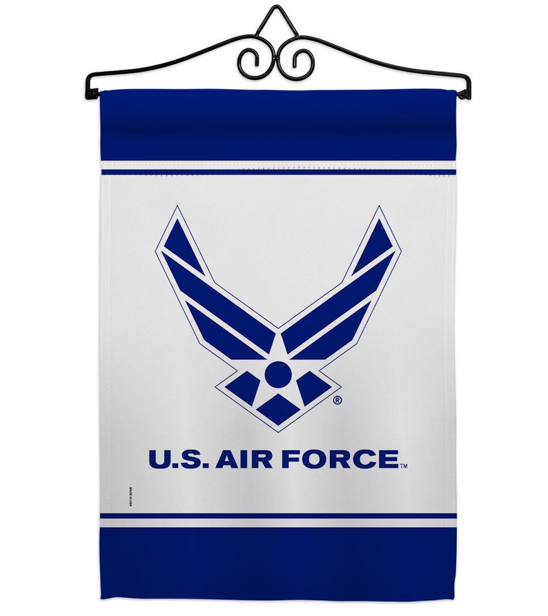 US Air Force Garden Flag House Banner Double Sided-Readable Both Sides Made In USA Flag w Metal Hanger