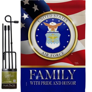 Breeze Decor US Air National Guard Family Honor House Flag-Armed Forces Army Rangers United State American Military Veteran Retire Official Banner Small Garden Yard Gift Double-Sided, Made in USA