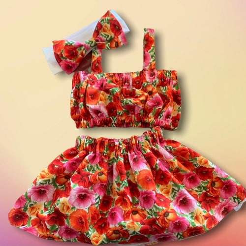 Luau Baby Hawaiian Outfit Hula Outfit Toddler Skirt Hula Etsy