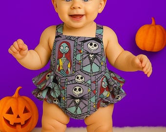 Jack & Sally Nitemare B4 Christmas Inspired Romper