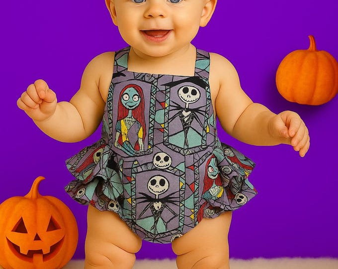 Featured listing image: Jack & Sally Nitemare B4 Christmas Inspired Romper