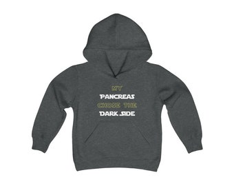 Dia-Be-Tees My Pancreas Chose the Dark Side Youth Heavy Blend Hooded Sweatshirt STRING-FREE