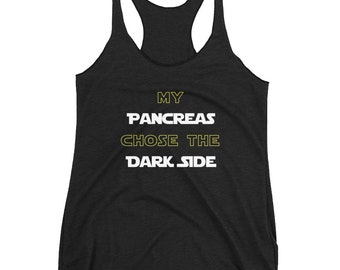 Dia-Be-Tees Dark side Pancreas Women's Racerback Tank