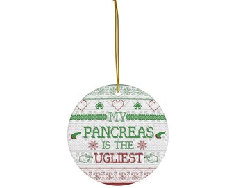 Dia-Be-Tees Ugly Pancreas Round Ceramic Ornaments