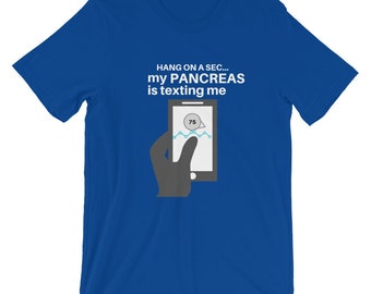 Dia-Be-Tees Pancreas is Texting Diabetes Dexcom Short-Sleeve Unisex T-Shirt