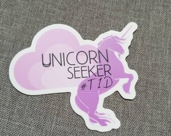 Dia-Be-Tees Unicorn Seeker T1D sticker