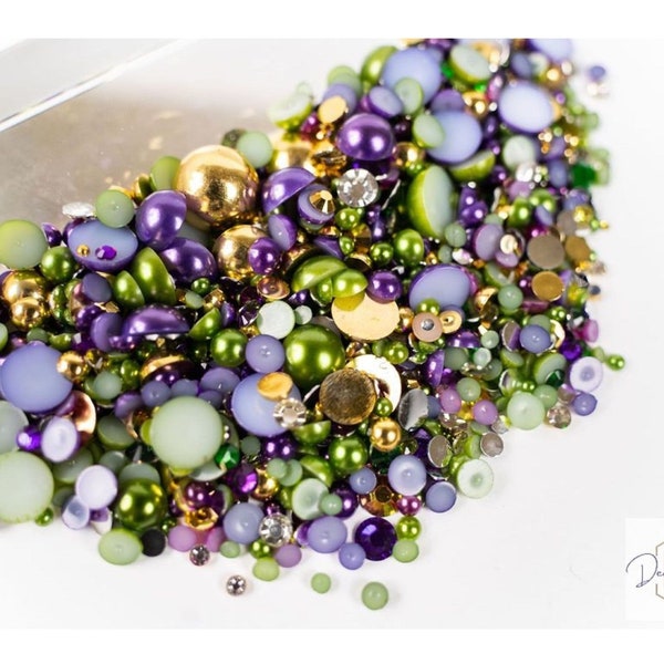 Mardi Gras Pearl and Rhinestone Mix