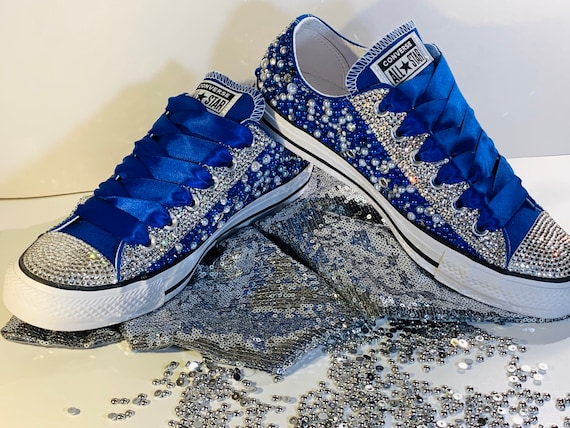 blue and white converse