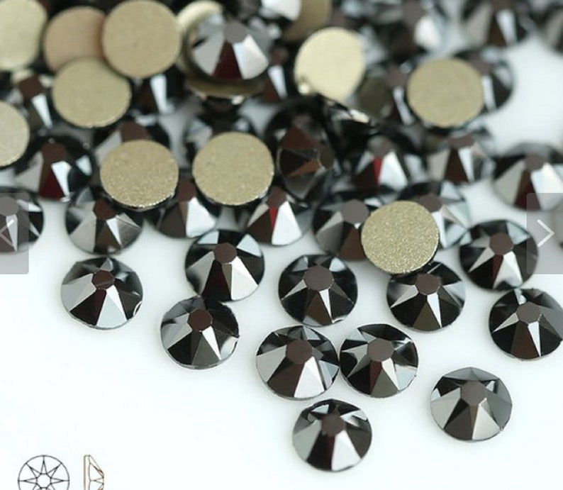 Crafting 1440pcs Bling SS20 Jet Hematite Flatback Round Rhinestones Loose; High Quality Non Hotfix