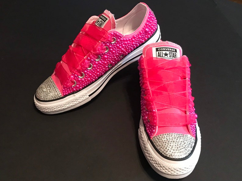 pink bling converse shoes