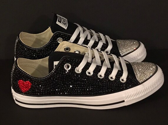 black blinged out converse