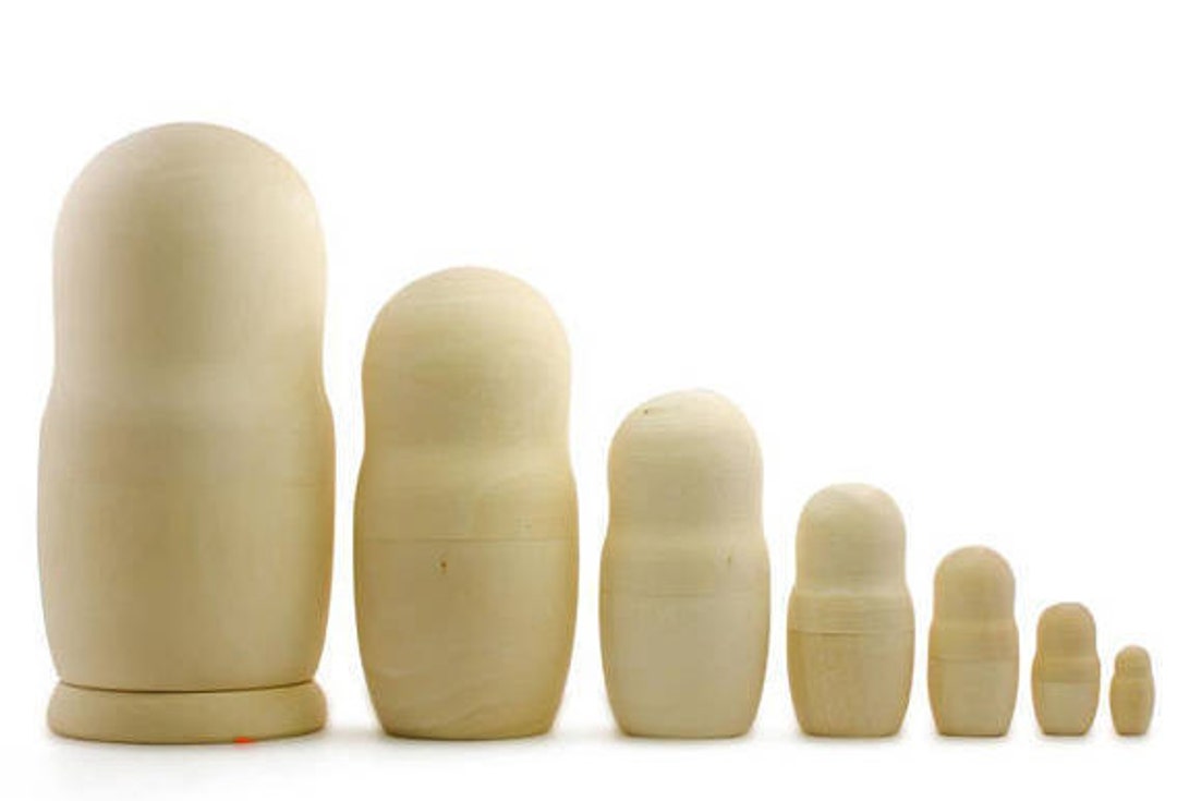 Large Blank Nesting Dolls 8 Inch 7 Dolls Unpainted Etsy