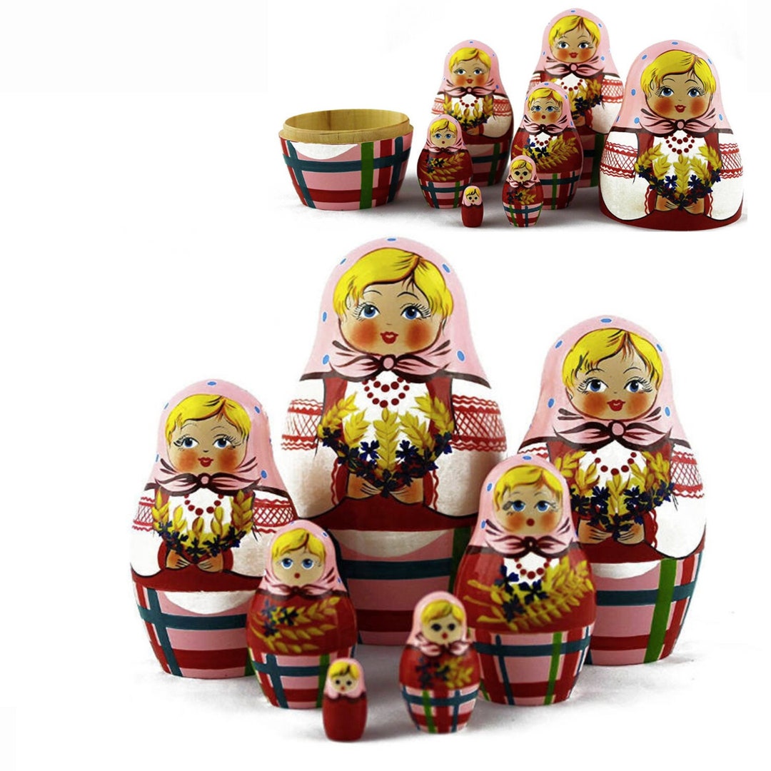 Traditional Nesting Dolls for Kids Harvest Handmade Wooden Etsy