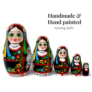 Ukraine nesting dolls for kids, Ukrainian traditional costume, Ukraine heritage gift idea, Handmade wooden toy, Christmas stocking stuffers