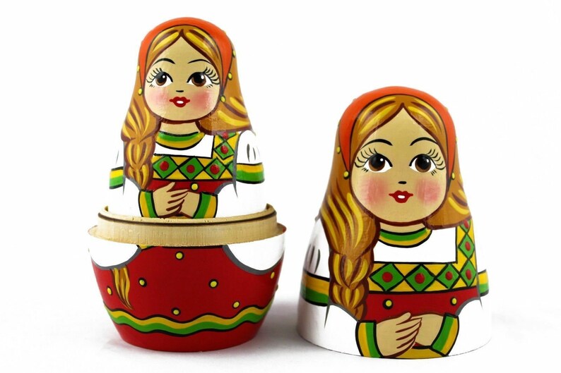 Traditional Nesting Dolls for Kids Handmade Wooden Toy Etsy