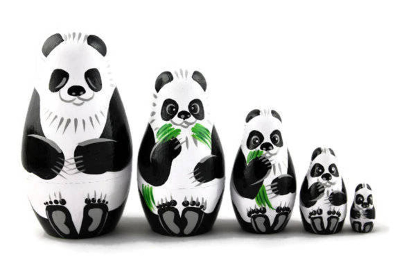 Panda Nesting Dolls for Kids Animal Nesting Dolls Wooden Etsy