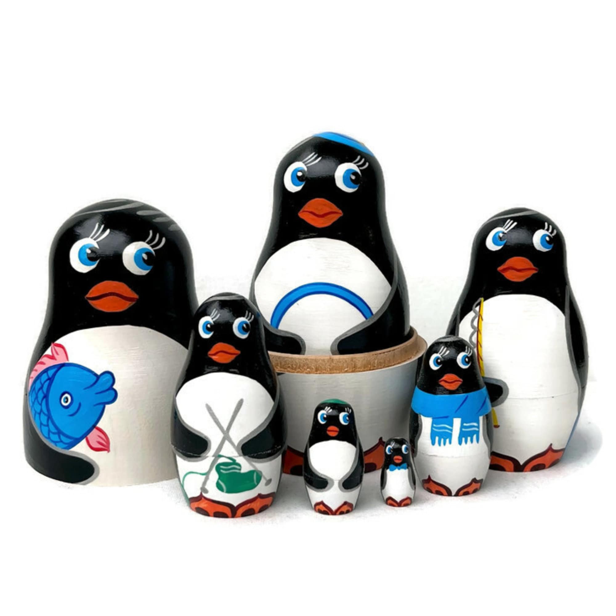 Handmade Penguin Family Nesting Dolls: Wooden Christmas Decor - Etsy