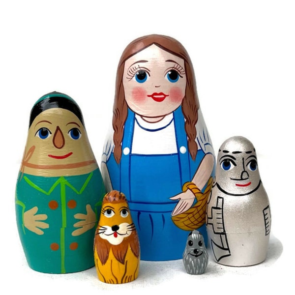 Nesting dolls for kids * Wizard of OZ * Wooden toy * Dorothy gift * Developing skills * Christmas gift idea* for her * gift for a girl