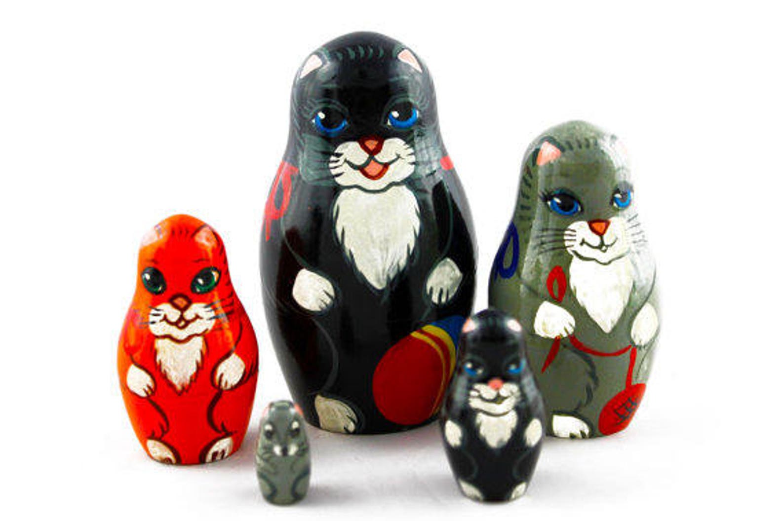 Nesting Dolls Cats Nesting Dolls for Kids Handmade Wooden Etsy