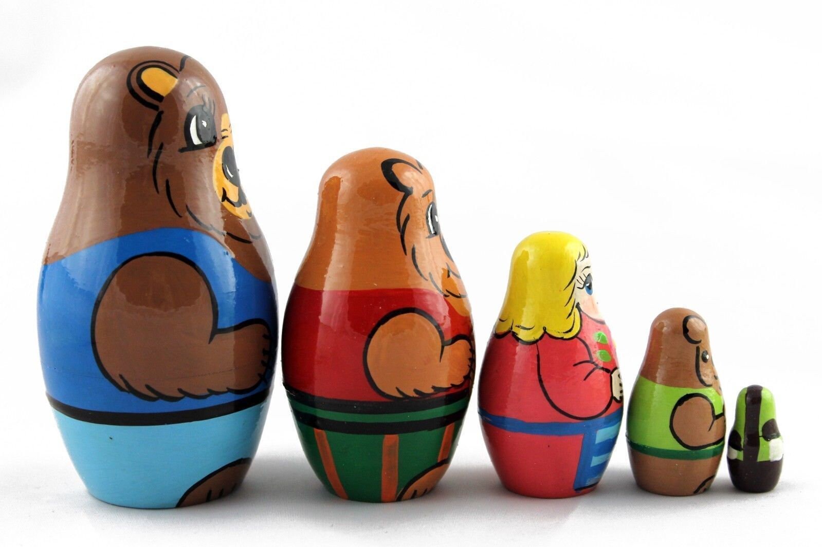 Goldilocks Three Bears Nesting Dolls for Kids Wooden Nesting Etsy