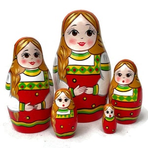 Handmade Nesting Dolls: Traditional Wooden Toy, Montessori Skill-Developing Gift