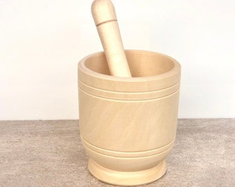 Mortar and pestle set, natural wood cookware, spice grinder, crusher, herb grinder