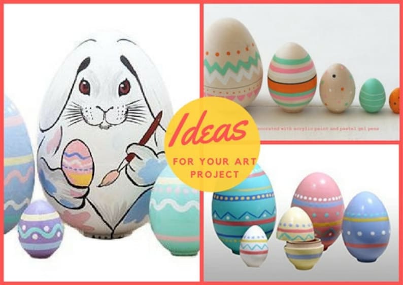 Blank Nesting Eggs 6 Inch 5 Dolls Unpainted Easter Eggs Etsy